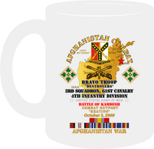 Load image into Gallery viewer, Army - Battle Kamdesh COP Keating - 61st Cavalry with AFGHANISTAN Service Ribbons - Forget - Mug
