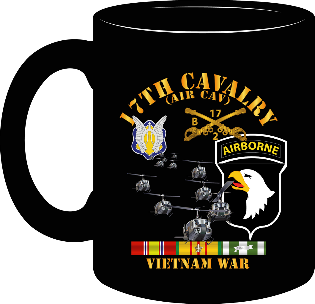 Army - Bravo Troop, 2nd Squadron, 17th Cavalry, 101st Airborne Division with Vietnam Service Ribbons Mug