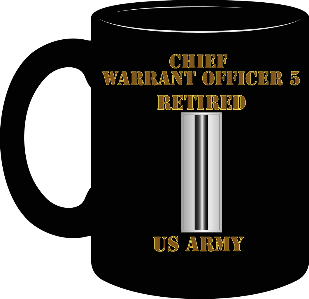 Army - Emblem - Warrant Officer - CW5 - Bar - US Army - Retired  - Mug