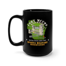 Load image into Gallery viewer, Black Mug 15oz - Army - Ft McCoy WI - Sparta Military Resv - White
