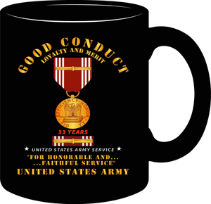 Army - Good Conduct Medal for 33 Years Service - Mug