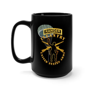 Black Mug 15oz - Army - Infantry - Follow Me - Ranger Tab - Paratrooper X 300