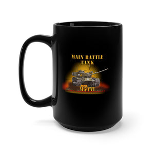 Black Coffee Mug 15oz - Army - Main Battle Tank - M60A1 w Fire- Right Face X 300