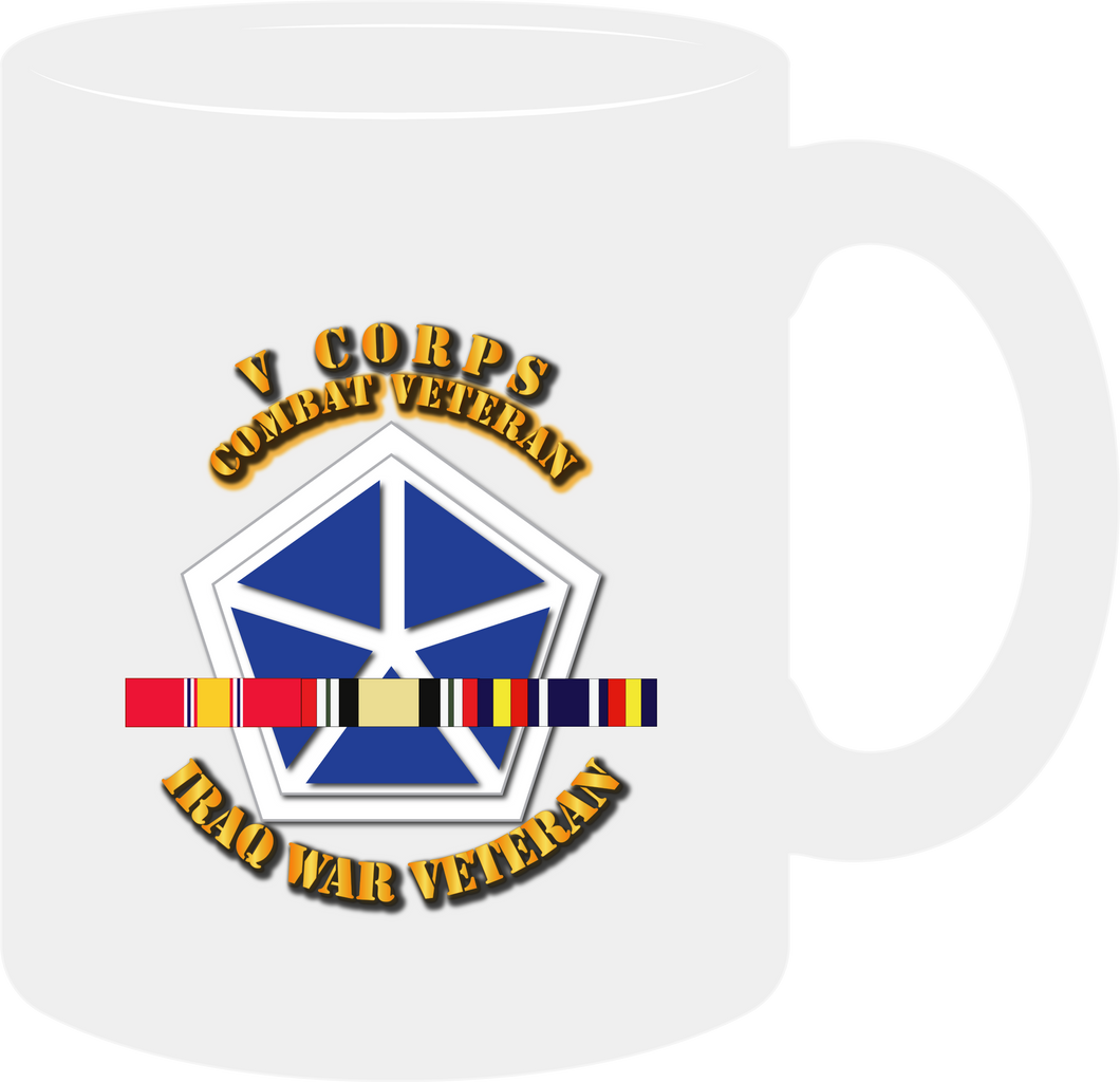 Army - V Corps (Fifth Corps) - Iraq Vet  with Iraq War Service Ribbons Mug