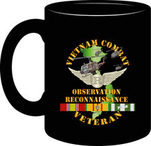 Load image into Gallery viewer, Army - Vietnam Combat Aviation Veteran Observer Recon Badge - Air Assault with Vietnam Service Ribbons Mug
