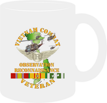 Load image into Gallery viewer, Army - Vietnam Combat Aviation Veteran Observer Recon Badge - Air Assault with Vietnam Service Ribbons Mug

