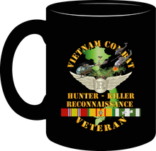 Load image into Gallery viewer, Army - Vietnam Combat Aviation Veteran Recon - Hunter Killer with Vietnam Service Ribbons Mug
