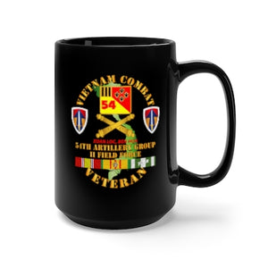 Black Mug 15oz - Army - Vietnam Combat Vet - 54th Artillery Group - II Field Force w VN SVC X 300