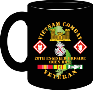 Army - Vietnam Combat Veteran with 20th Engineer Brigade  Shoulder Sleeve Insignia  - Mug