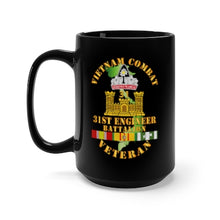 Load image into Gallery viewer, Black Mug 15oz - Army - Vietnam Combat Veteran w 31st Engineer Bn w VN SVC
