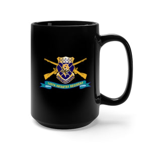 Black Mug 15oz - Army - 149th Infantry Regiment - COA w Br - Ribbon X 300