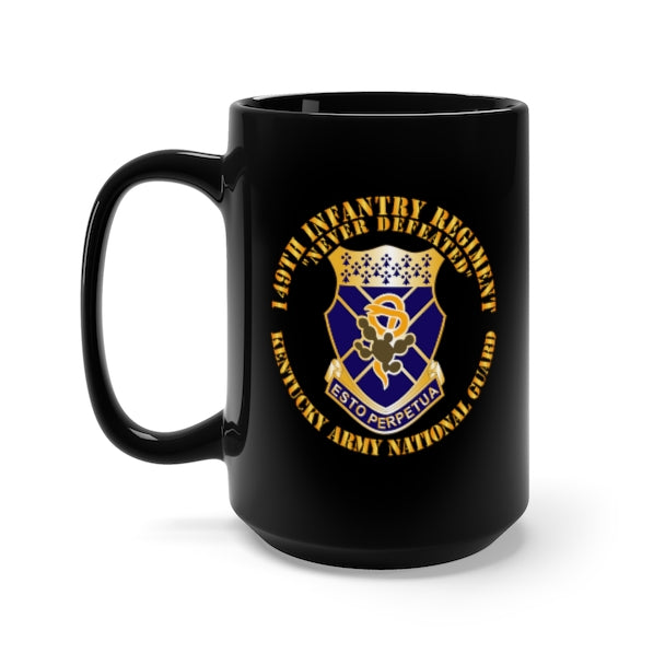 Black Mug 15oz - Army -  149th Infantry Regiment - KYARNG - COA X 300