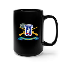 Load image into Gallery viewer, Black Mug 15oz - Army - 173rd Airborne Brigade with Jumper - SSI w INF Br - Ribbon X 300
