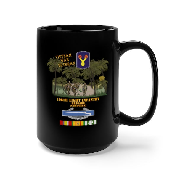 Black Mug 15oz - Army - 196th Light Infantry Brigade -  Vietnam Jungle Patrol X 300