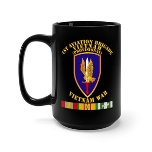 Black Mug 15oz - Army - 1st Aviation Brigade (Provisional) - Vietnam War w SVC