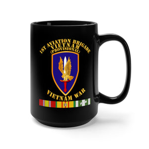 Black Mug 15oz - Army - 1st Aviation Brigade (Provisional) - Vietnam War w SVC