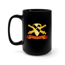 Load image into Gallery viewer, Black Mug 15oz - Army - 1st Cavalry Division - Division Artillery w Artillery Br - Ribbon
