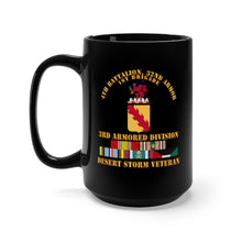 Load image into Gallery viewer, Black Mug 15oz - Army - 4th Bn, 32nd Armor - Desert Storm Veteran
