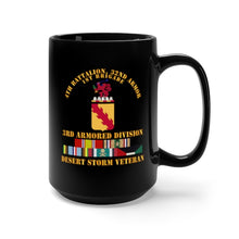 Load image into Gallery viewer, Black Mug 15oz - Army - 4th Bn, 32nd Armor - Desert Storm Veteran
