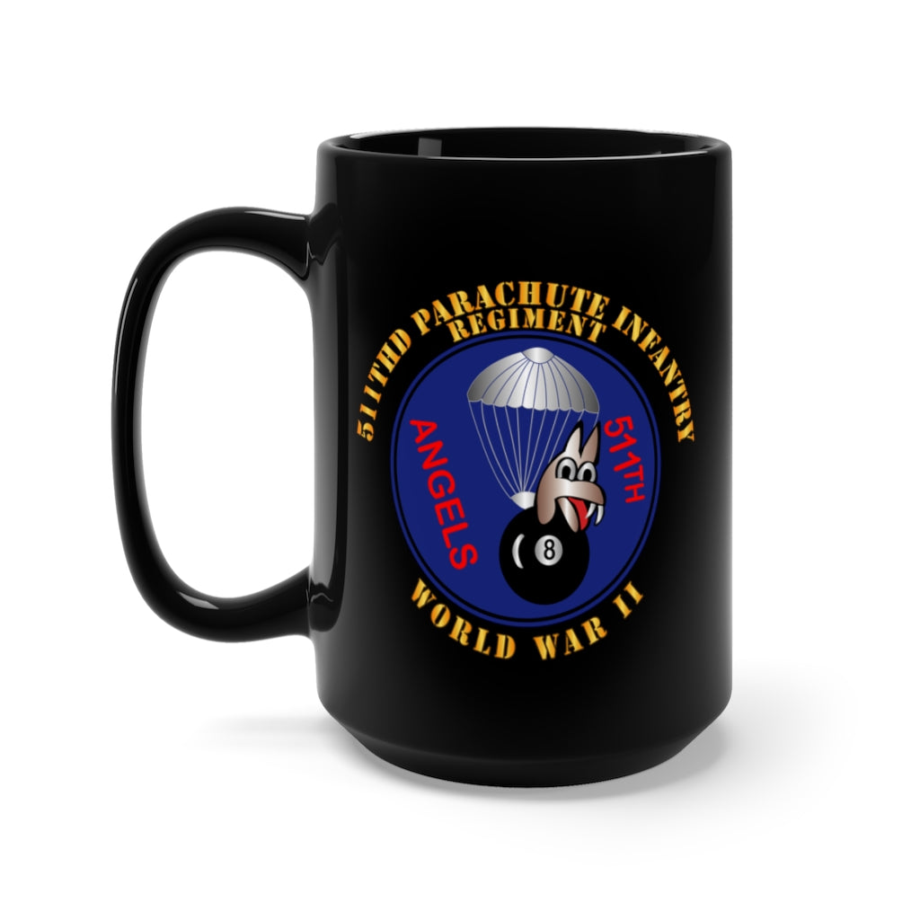Black Mug 15oz - Army - 511th PIR 11th Airborne Div - WWII