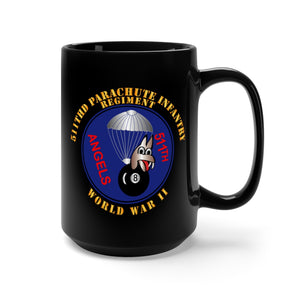 Black Mug 15oz - Army - 511th PIR 11th Airborne Div - WWII