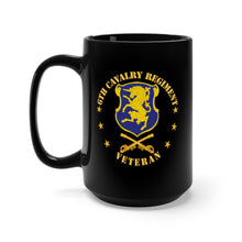 Load image into Gallery viewer, Black Mug 15oz - Army - 6th Cavalry Regiment Veteran w Cav Branch
