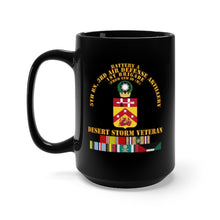 Load image into Gallery viewer, Black Mug 15oz - Army - A Btry, 5th Bn, 3rd ADA - Desert Storm Veteran
