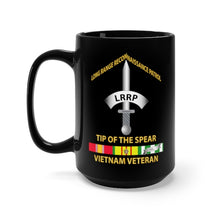 Load image into Gallery viewer, Black Mug 15oz - Army - Badge - LRRP - Tip of the Spear - Vietnam Vet w SVC
