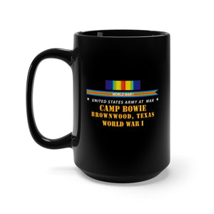 Black Mug 15oz - Army - Camp Bowie, Brownwood, TX w SVC WWI X 300