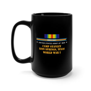 Black Mug 15oz - Army - Camp Stanley, Leon Springs TX w SVC WWI X 300