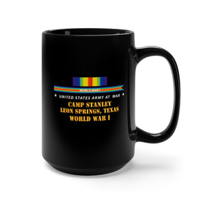 Black Mug 15oz - Army - Camp Stanley, Leon Springs TX w SVC WWI X 300