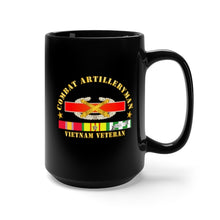 Load image into Gallery viewer, Black Mug 15oz - Army - Combat Artilleryman Badge - Vietnam Vet w VN SVC
