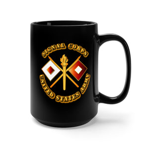 Black Mug 15oz - Army - Signal Corps