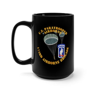 Black Mug 15oz - Army - US Paratrooper - 173rd Airborne Bde