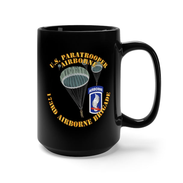 Black Mug 15oz - Army - US Paratrooper - 173rd Airborne Bde