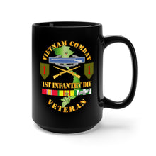 Load image into Gallery viewer, Black Mug 15oz - Army - Vietnam Combat Infantry Veteran w 1st Inf Div SSI V1
