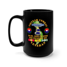 Load image into Gallery viewer, Black Mug 15oz - Army - Vietnam Combat Infantry Veteran w 3rd Bn 39th Inf - 9th ID SSI
