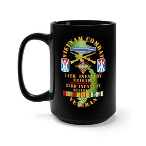 Black Mug 15oz - Army - Vietnam Combat Infantry Vet w 11th Inf Bde (light) - SSI X 300