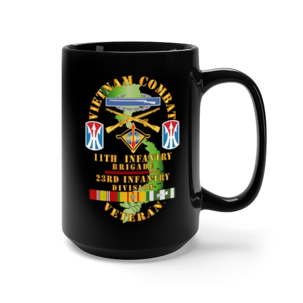 Black Mug 15oz - Army - Vietnam Combat Infantry Vet w 11th Inf Bde (light) - SSI X 300