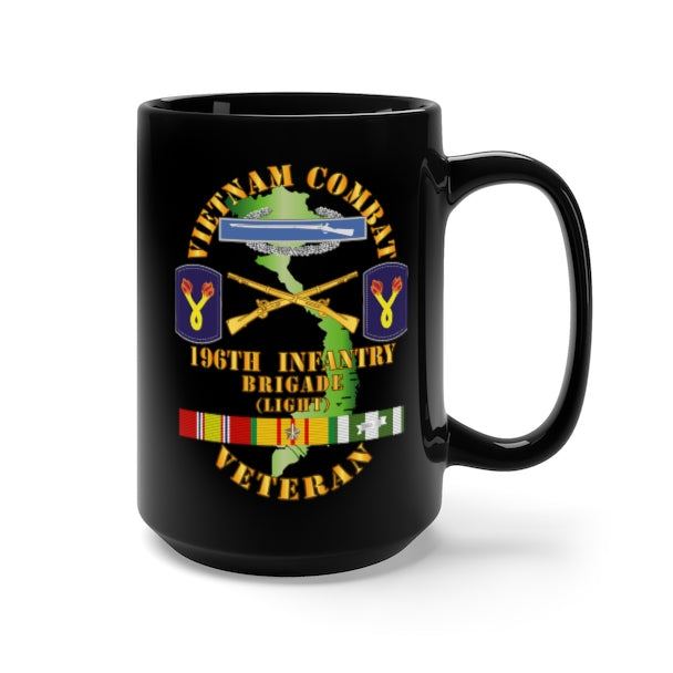 Black Mug 15oz - Army - Vietnam Combat Infantry Vet w 196th Inf Bde - SSI X 300