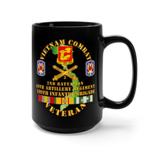 Load image into Gallery viewer, Black Mug 15oz - Army - Vietnam Combat Vet - Alpha Battery, 2nd Bn 40th Artillery - 199th Infantry Bde - VN SVC
