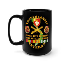 Load image into Gallery viewer, Black Mug 15oz - Army - Vietnam Combat Vet w 2nd Bn 12th Artillery - 23rd Artillery Group w VN SVC
