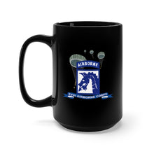 Load image into Gallery viewer, Black Mug 15oz - Army - XVIII Airborne Corps w Parachute - Ribbon
