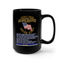 Load image into Gallery viewer, Black Mug 15oz - Civil War - 1st United States Colored Infantry (USCT) - USA w Streamer Civil War X 300
