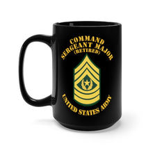 Load image into Gallery viewer, Black Mug 15oz - Enlisted - CSM - Retired - Command Sergeant Major
