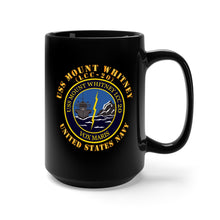 Load image into Gallery viewer, Black Mug 15oz - Navy - USS Mount Whitney (LCC20) - Vox Maris X 300
