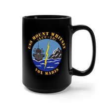 Load image into Gallery viewer, Black Mug 15oz - Navy - USS Mount Whitney (LCC20) - Vox Maris wo Border X 300
