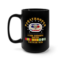 Load image into Gallery viewer, Black Mug 15oz - SOF - 173rd Airborne Bde Oval w Paratrooper w VN SVC
