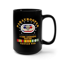 Load image into Gallery viewer, Black Mug 15oz - SOF - 173rd Airborne Bde Oval w Paratrooper w VN SVC
