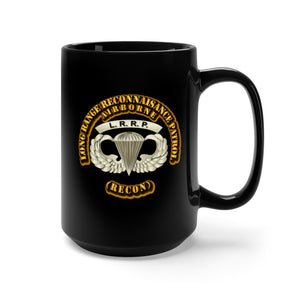 Black Mug 15oz - SOF - Airborne Badge - LRRP